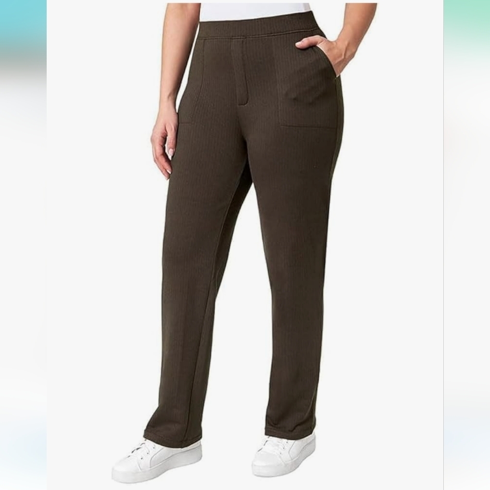 NWT Mondetta Women's Herringbone‎ Straight Leg Pants Brown M S winter fall
